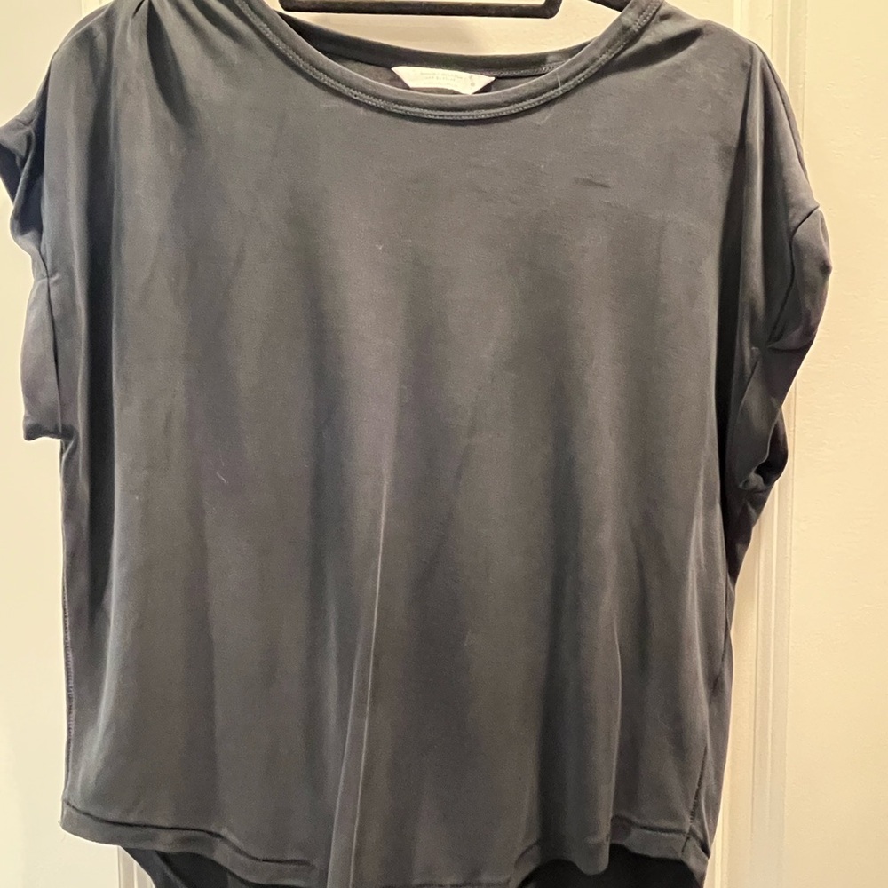 Lucky Brand Gray Relaxed Cuffed Sleeve T-Shirt